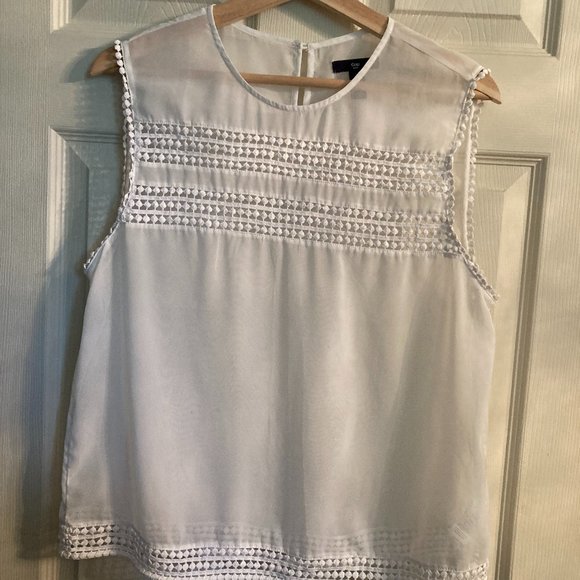 Sheer with Lace Sleeveless Gap Top - EUC - Picture 1 of 7